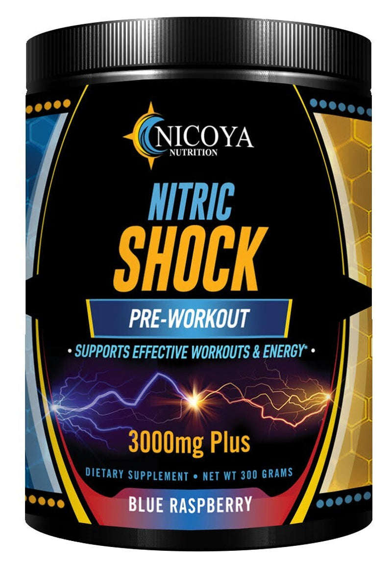 Pre-Workout 3000Mg+ Nitric Oxide Booster, Enhance Energy & Pump - Blue Raspberry