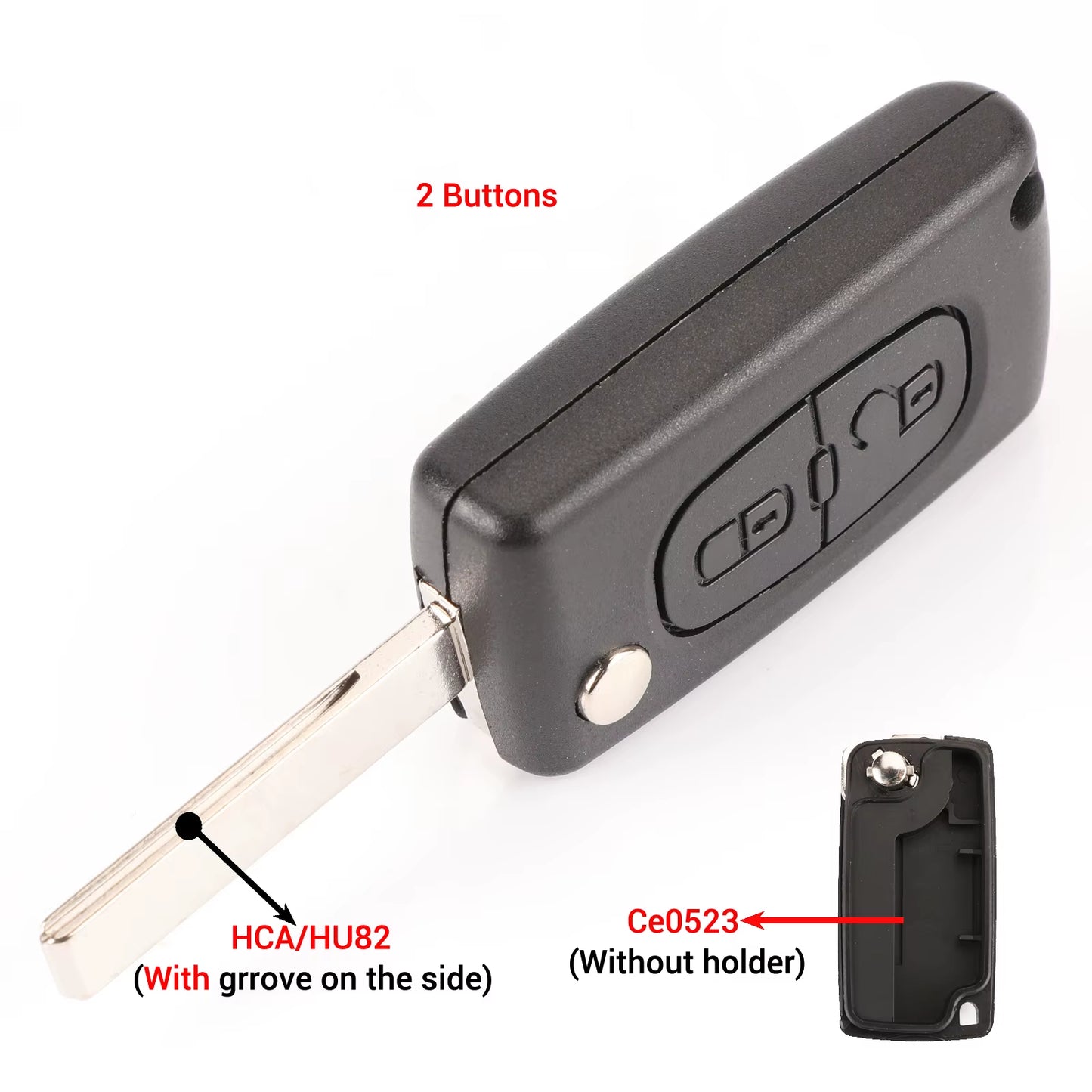 2/3 Buttons for Peugeot 207 307 308 407 607 807 for Citroen C2 C3 C4 C5 C6 Auto Remote Key Case Va2/Hu83 CE0523 CE0536