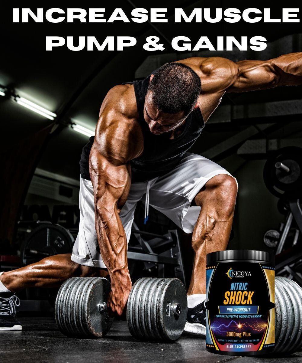 Pre-Workout 3000Mg+ Nitric Oxide Booster, Enhance Energy & Pump - Blue Raspberry