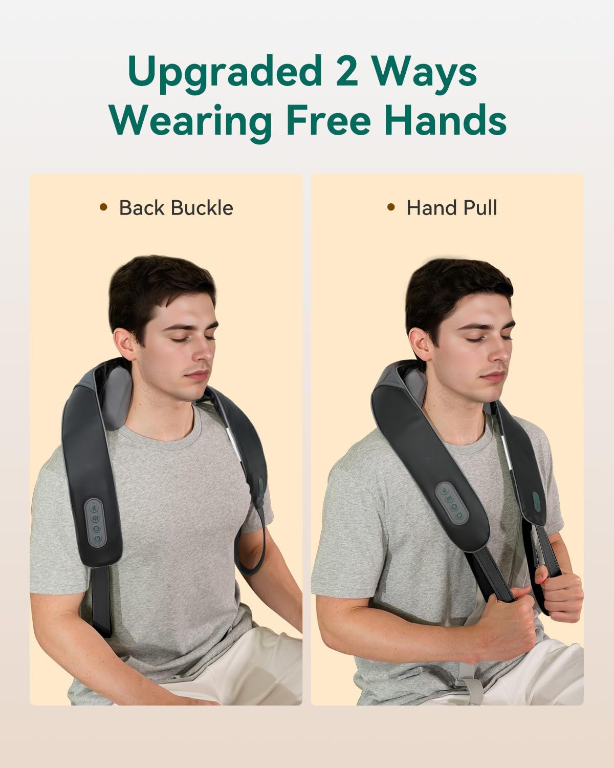 Neck Massager for Pain Relief Deep Tissue, Neck Massage with Heat, Cordless Massager for Back and Shoulder Pain, Deep Kneading Back Massager, Gift for Mom Dad