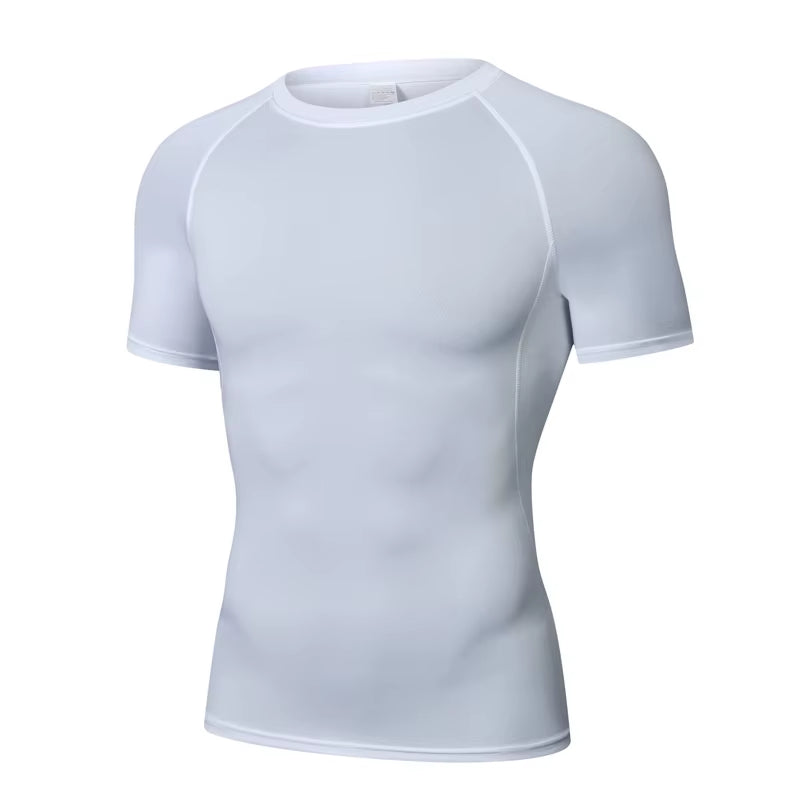 Sports T-Shirt Men'S Quick Drying Short Sleeved Sports T-Shirt Top Gym Fitness Tight Fitting Shirt Training Running T-Shirt Men'