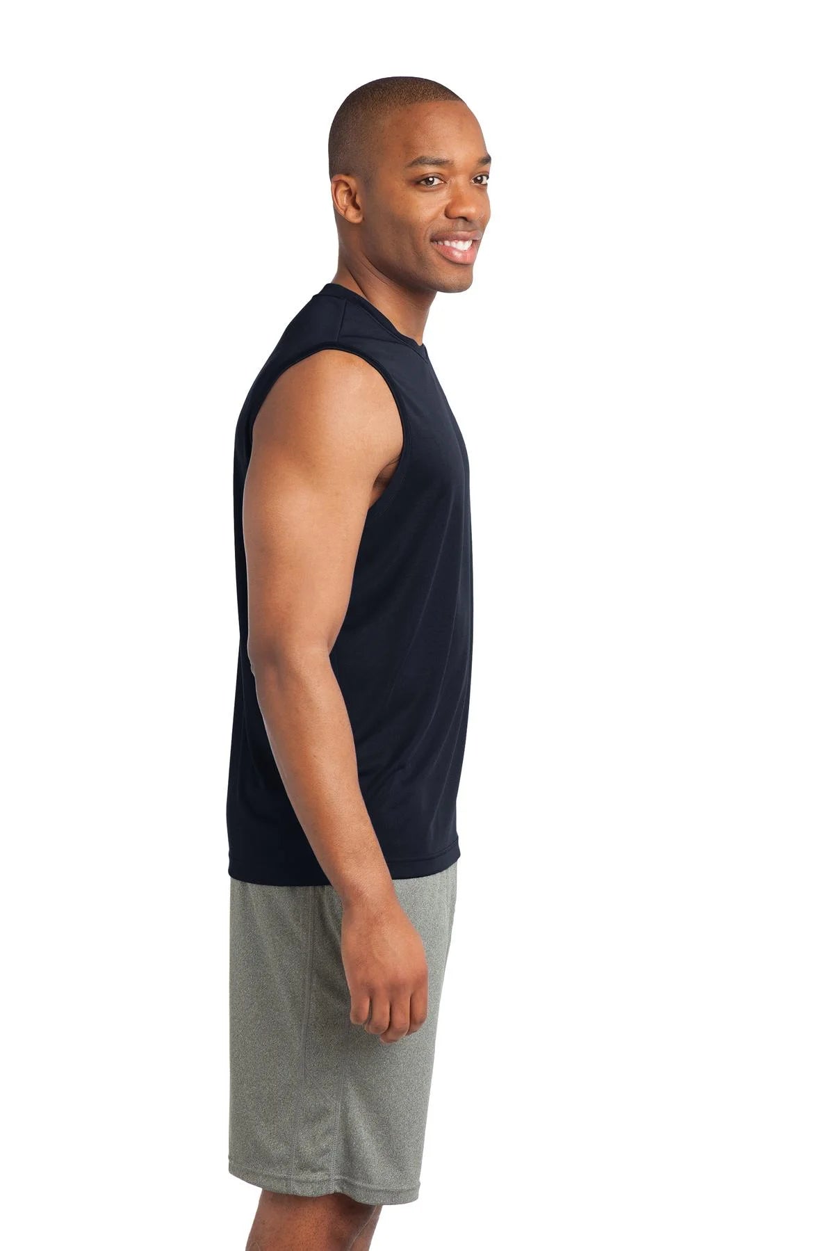 Men'S Sleeveless Crewneck Sports T-Shirt