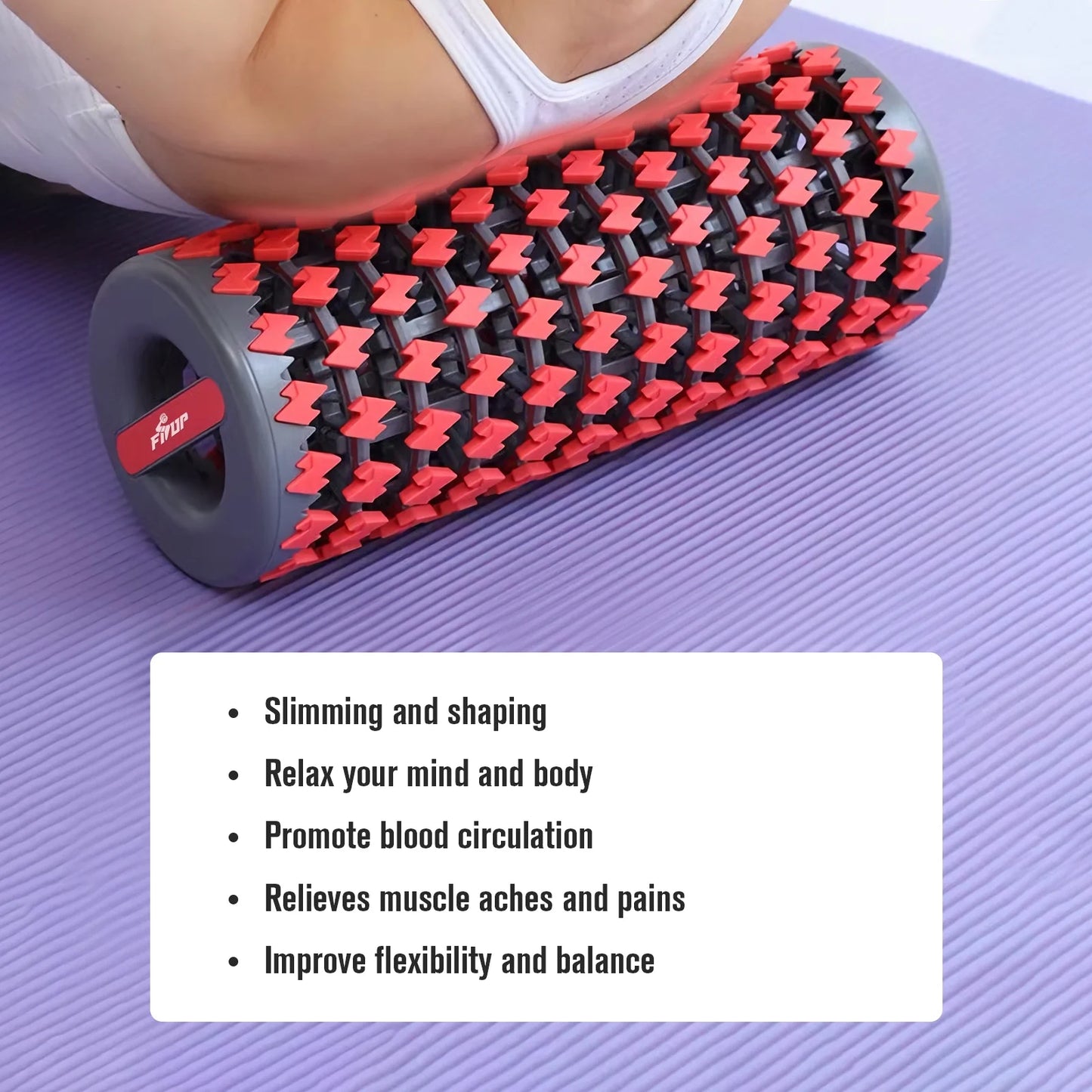Retractable Foam Roller Muscle Massager Therapy Yoga Block Pilates Exercise Equipment, Blue