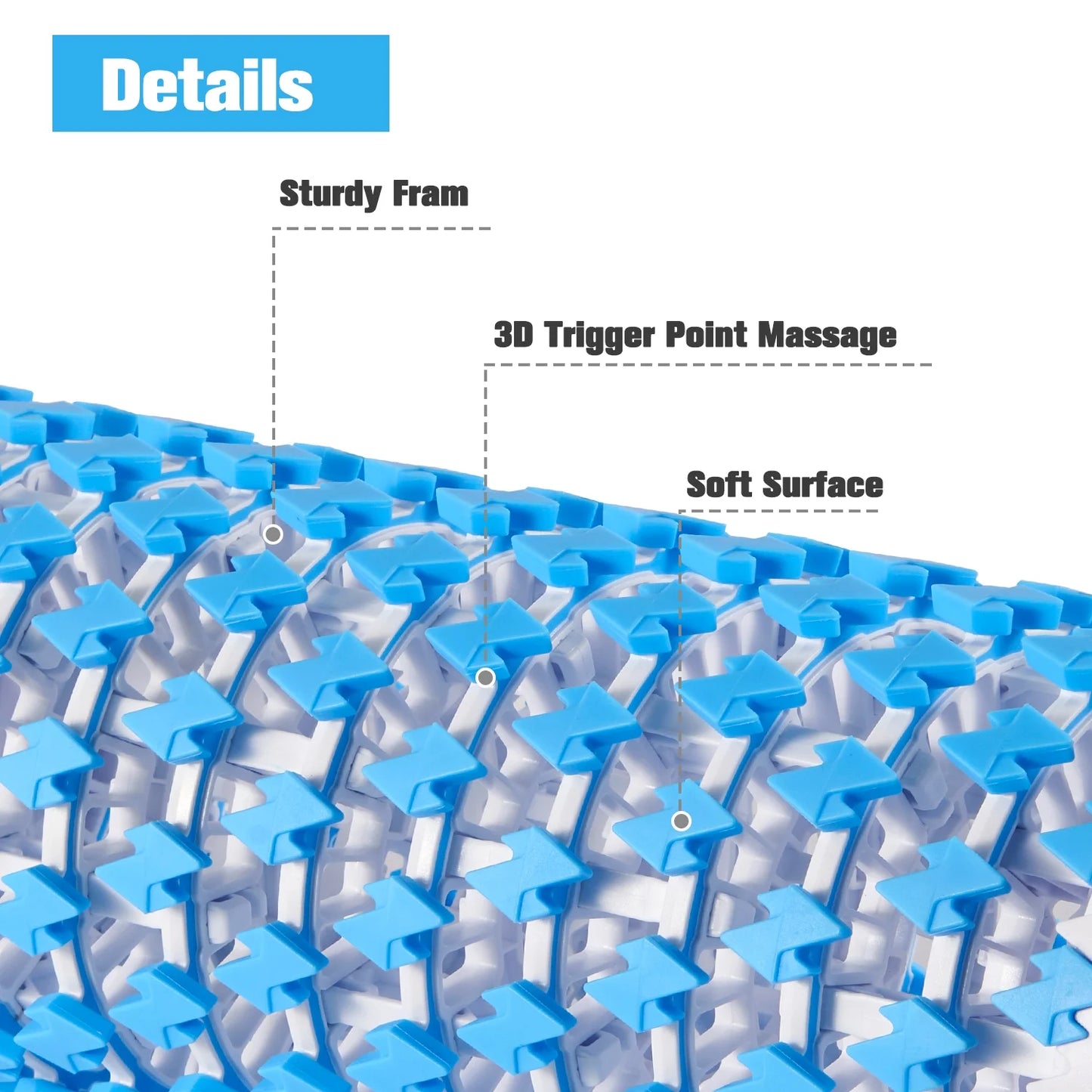Retractable Foam Roller Muscle Massager Therapy Yoga Block Pilates Exercise Equipment, Blue