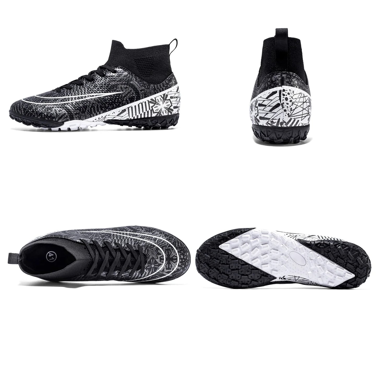 Men'S Soccer Cleats Professional High-Top Football Shoes Outdoor Spikes Soccer Shoes