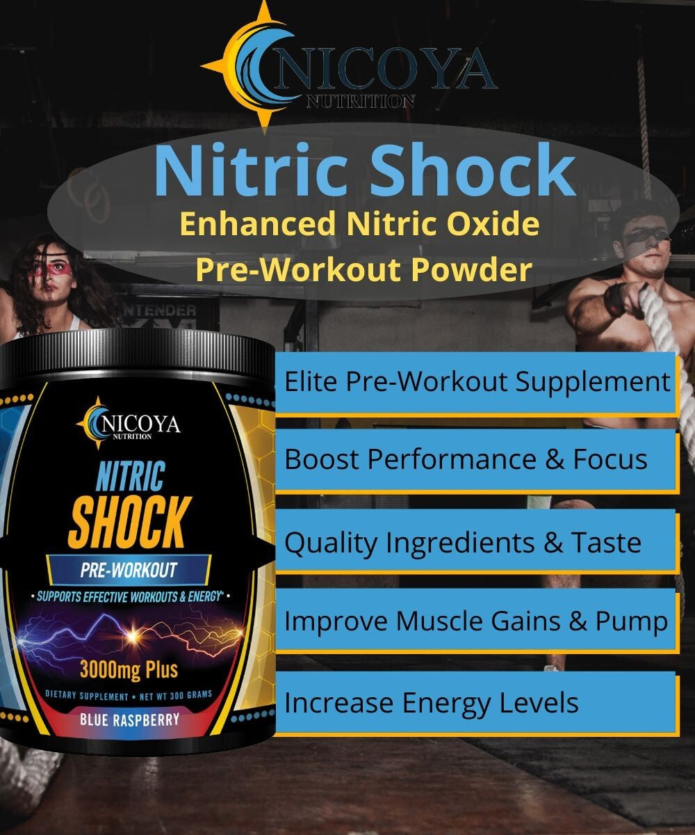 Pre-Workout 3000Mg+ Nitric Oxide Booster, Enhance Energy & Pump - Blue Raspberry