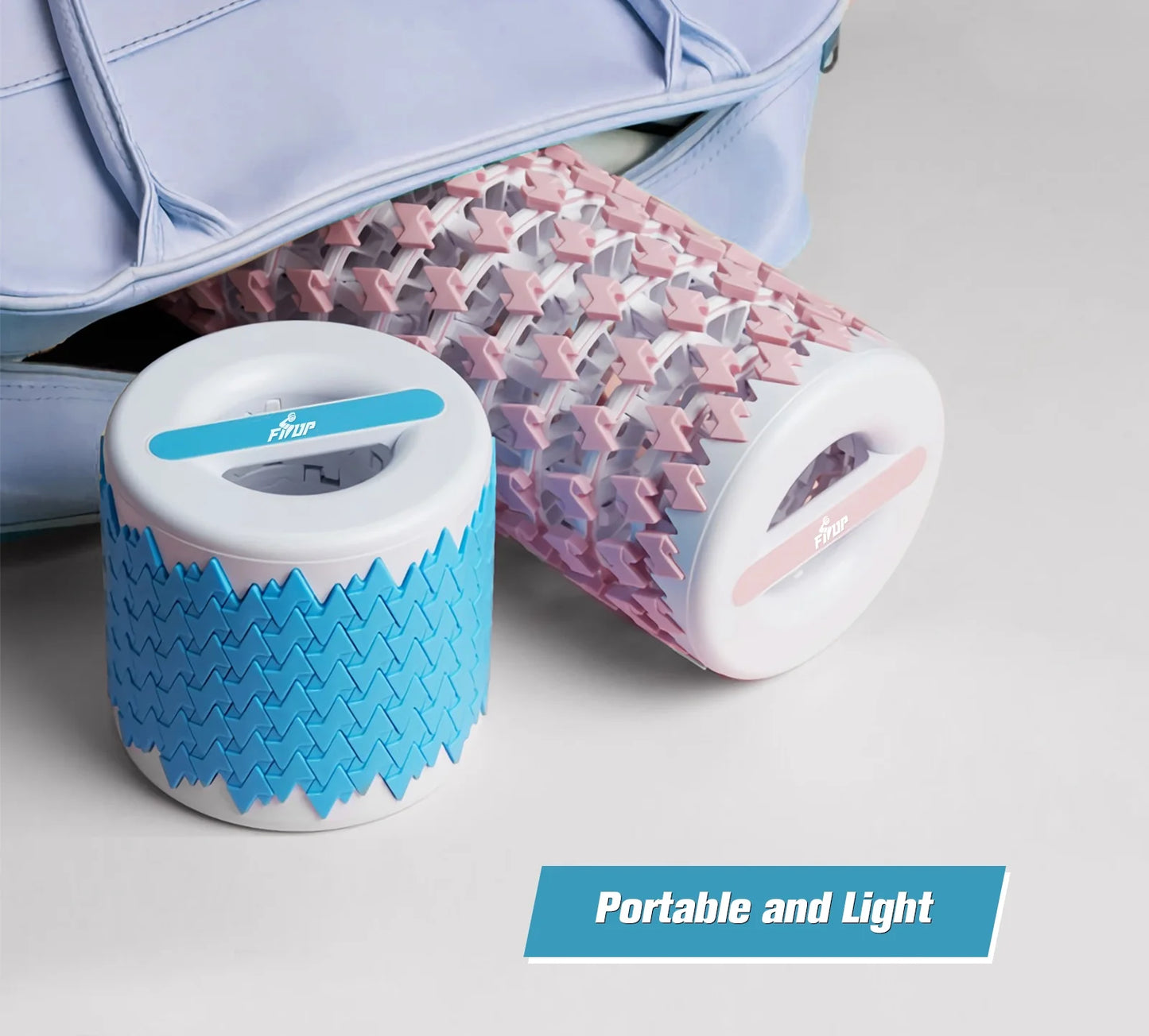 Retractable Foam Roller Muscle Massager Therapy Yoga Block Pilates Exercise Equipment, Blue