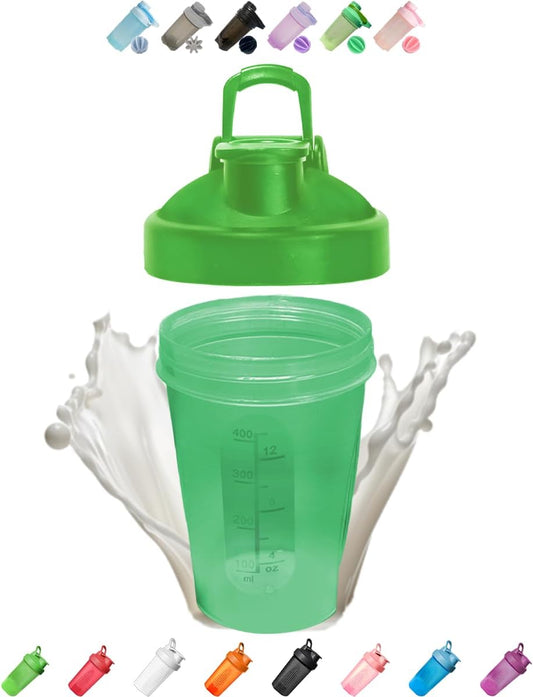 Forest Green(Other Color-Style Available)>A Small Cup Printed Scale Marks of 12 OZ & 400 Ml,Stainless Whisk,Leak Proof,Bpa Free,Made of Pp5,Dishwasher Safe,Easy to Clean.
