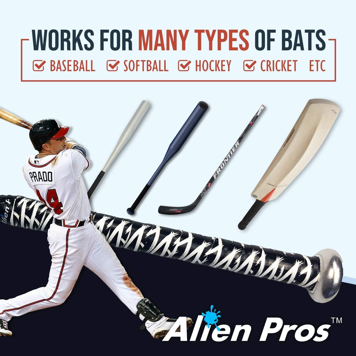Bat Grip Tape for Baseball 0.5 MM (2 Pack) – Precut and Pro Quality Bat Tape – Wrap Your Bat for an Epic Home Run - Replacement for Old Baseball Bat Grip