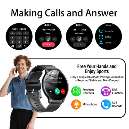 New Smart Watch Women'S Men'S Full Touch Screen Bluetooth Talk Sports Fitness Tracker Heart Rate Monitor Smart Watch