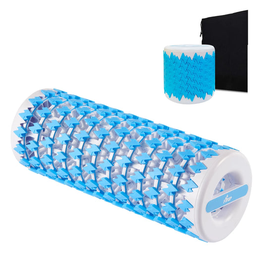Retractable Foam Roller Muscle Massager Therapy Yoga Block Pilates Exercise Equipment, Blue