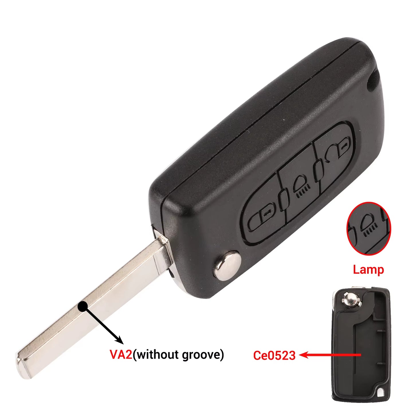 2/3 Buttons for Peugeot 207 307 308 407 607 807 for Citroen C2 C3 C4 C5 C6 Auto Remote Key Case Va2/Hu83 CE0523 CE0536