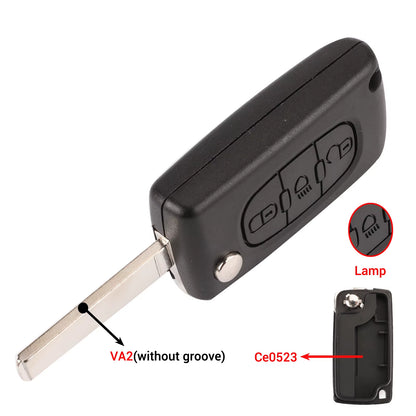 2/3 Buttons for Peugeot 207 307 308 407 607 807 for Citroen C2 C3 C4 C5 C6 Auto Remote Key Case Va2/Hu83 CE0523 CE0536