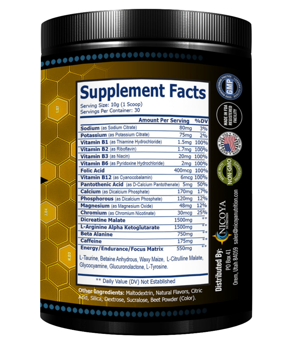 Nitric Oxide - Pre Workout Powder Increase Power, Strength & Energy. Watermelon