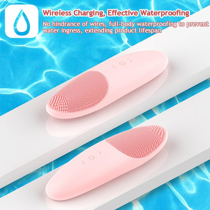 Facial Cleansing Brush, Waterproof and Rechargeable Face Scrub Brush for Men,Cleansing, Exfoliating and Massaging, Electric Face Scrubber with 42°C Constant Temperature Design-Pink