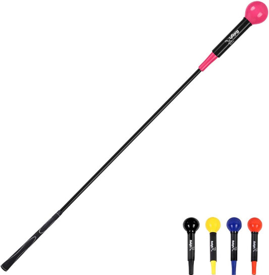 Golf Training Aid Stick,Golf Swing Tempo Trainer,Golf Trainer Accessories,Golf Warm up Stick for Strength & Balance,Tempo & Flexibility Training,Golf Gifts(48 Inch)