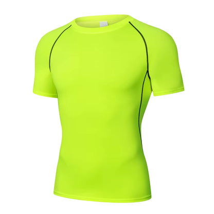 Sports T-Shirt Men'S Quick Drying Short Sleeved Sports T-Shirt Top Gym Fitness Tight Fitting Shirt Training Running T-Shirt Men'