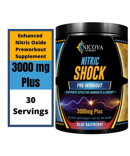 Pre-Workout 3000Mg+ Nitric Oxide Booster, Enhance Energy & Pump - Blue Raspberry