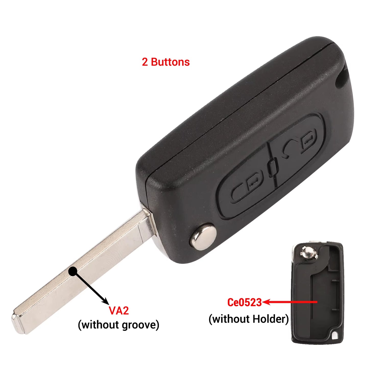 2/3 Buttons for Peugeot 207 307 308 407 607 807 for Citroen C2 C3 C4 C5 C6 Auto Remote Key Case Va2/Hu83 CE0523 CE0536