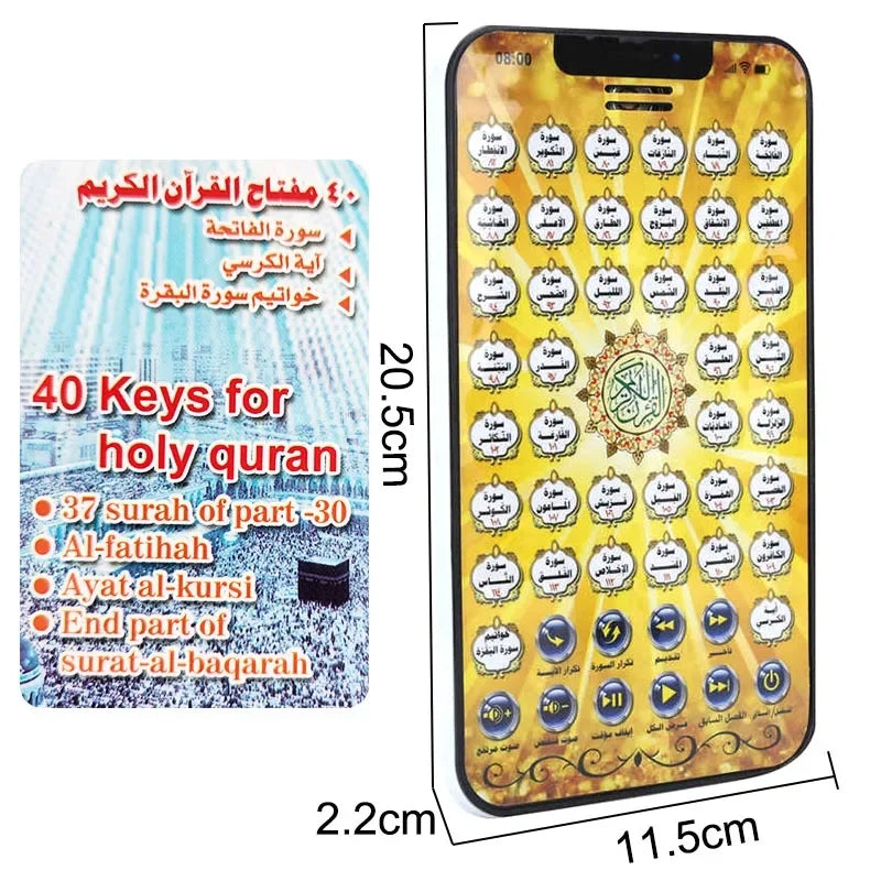 Arabic Islamic Interactive Pad Kids Learning Machines Islamic Quran Learning Tablet Plastic Koran Learning Toys for Girls Boys