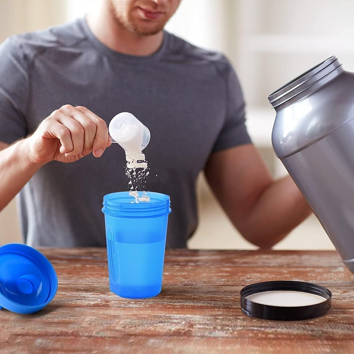 Forest Green(Other Color-Style Available)>A Small Cup Printed Scale Marks of 12 OZ & 400 Ml,Stainless Whisk,Leak Proof,Bpa Free,Made of Pp5,Dishwasher Safe,Easy to Clean.