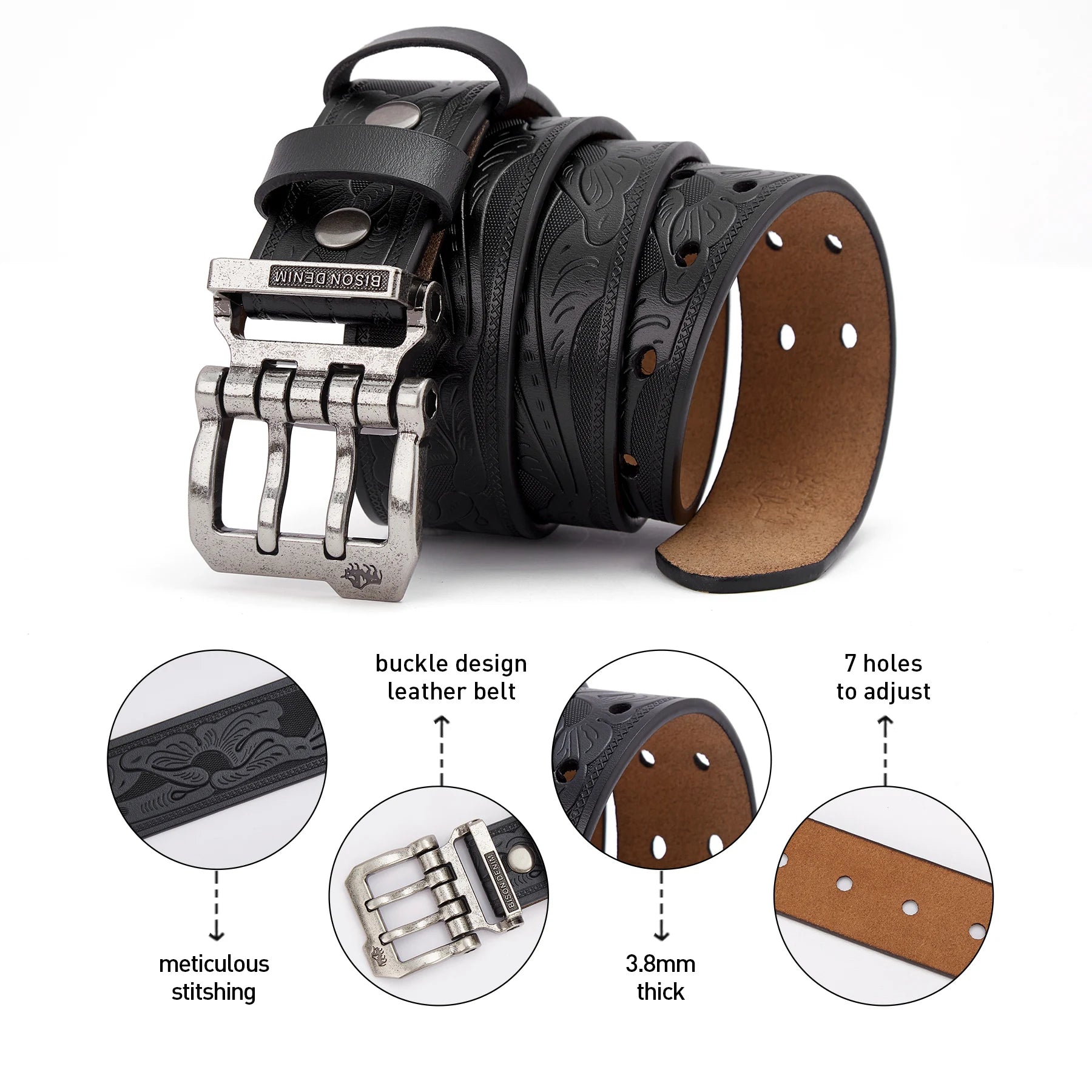 2024  Men Belts Cow Split Genuine Leather Pin Buckle Business Waist Straps Retro Pin Buckle Fancy Male Belt for Jeans