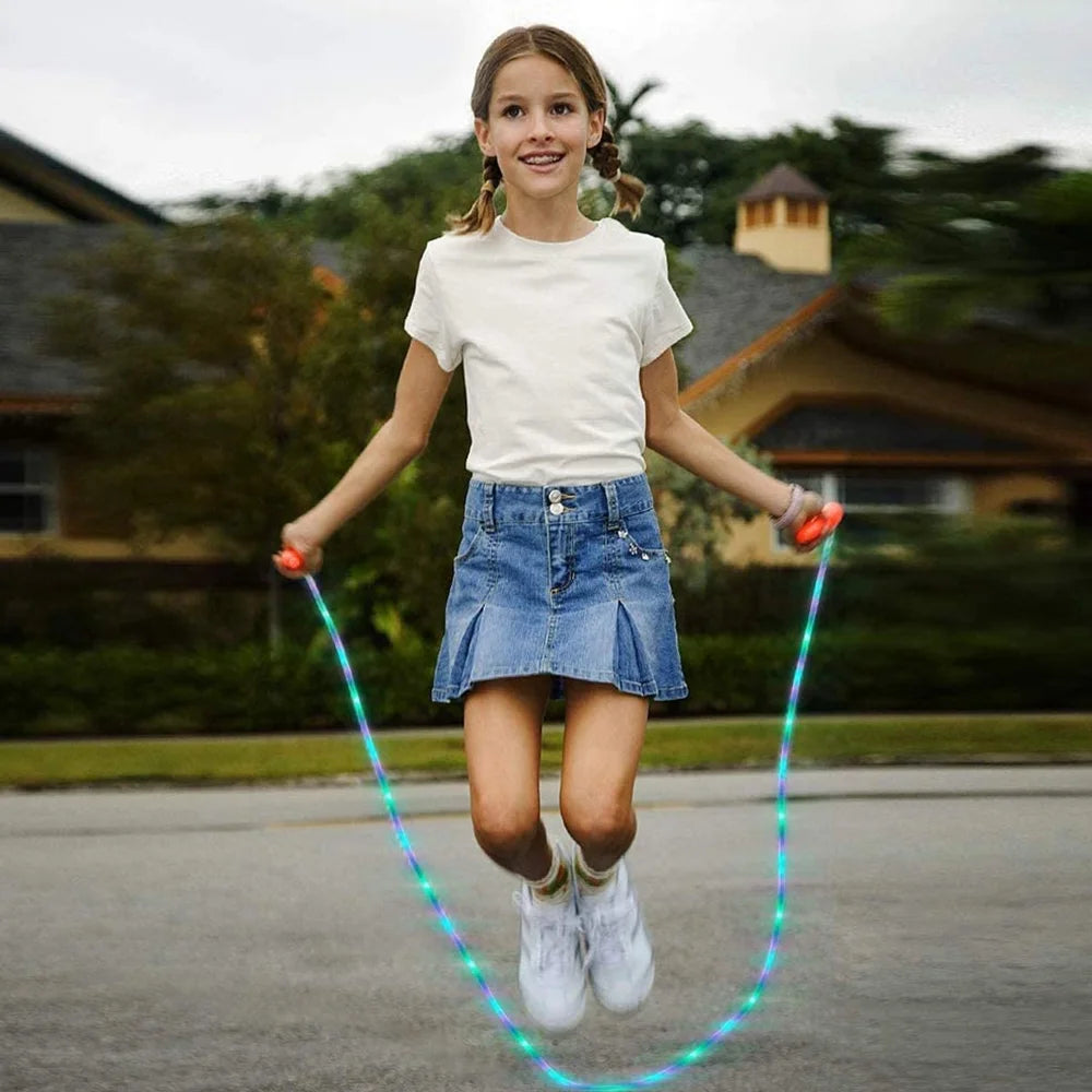Fitness Luminous for Children Random Color Kid Jump Rope Led Jump Rope Light up Skipping Rope(Multicolor)