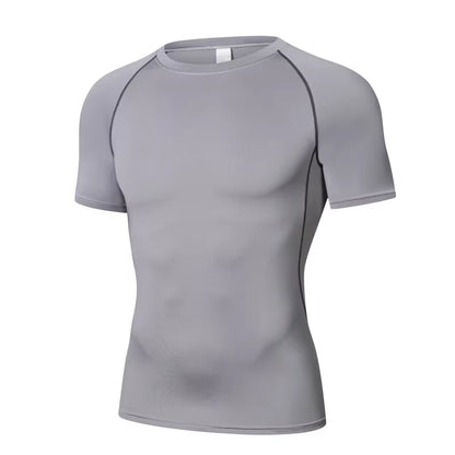 Sports T-Shirt Men'S Quick Drying Short Sleeved Sports T-Shirt Top Gym Fitness Tight Fitting Shirt Training Running T-Shirt Men'