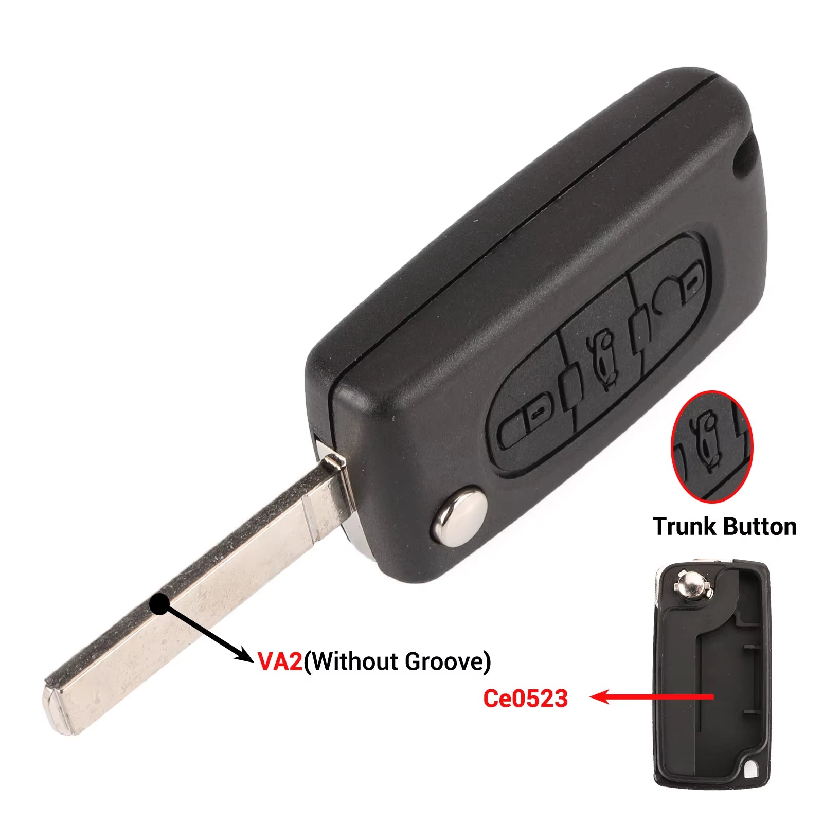2/3 Buttons for Peugeot 207 307 308 407 607 807 for Citroen C2 C3 C4 C5 C6 Auto Remote Key Case Va2/Hu83 CE0523 CE0536