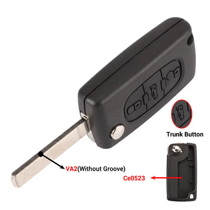 2/3 Buttons for Peugeot 207 307 308 407 607 807 for Citroen C2 C3 C4 C5 C6 Auto Remote Key Case Va2/Hu83 CE0523 CE0536