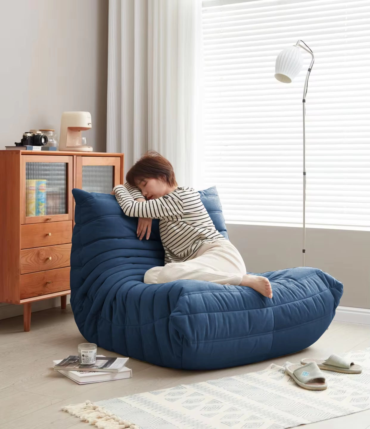Modern Living Room Chair Big Bean Bag Adult Floor Sofa Recliner Memory Foam Lazy Couch Suitable Balcony for Fireside Chair