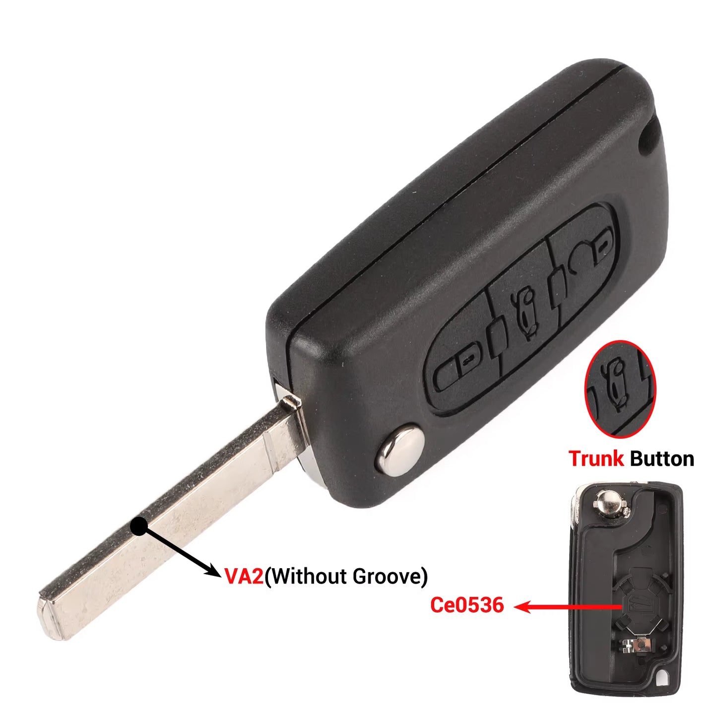 2/3 Buttons for Peugeot 207 307 308 407 607 807 for Citroen C2 C3 C4 C5 C6 Auto Remote Key Case Va2/Hu83 CE0523 CE0536