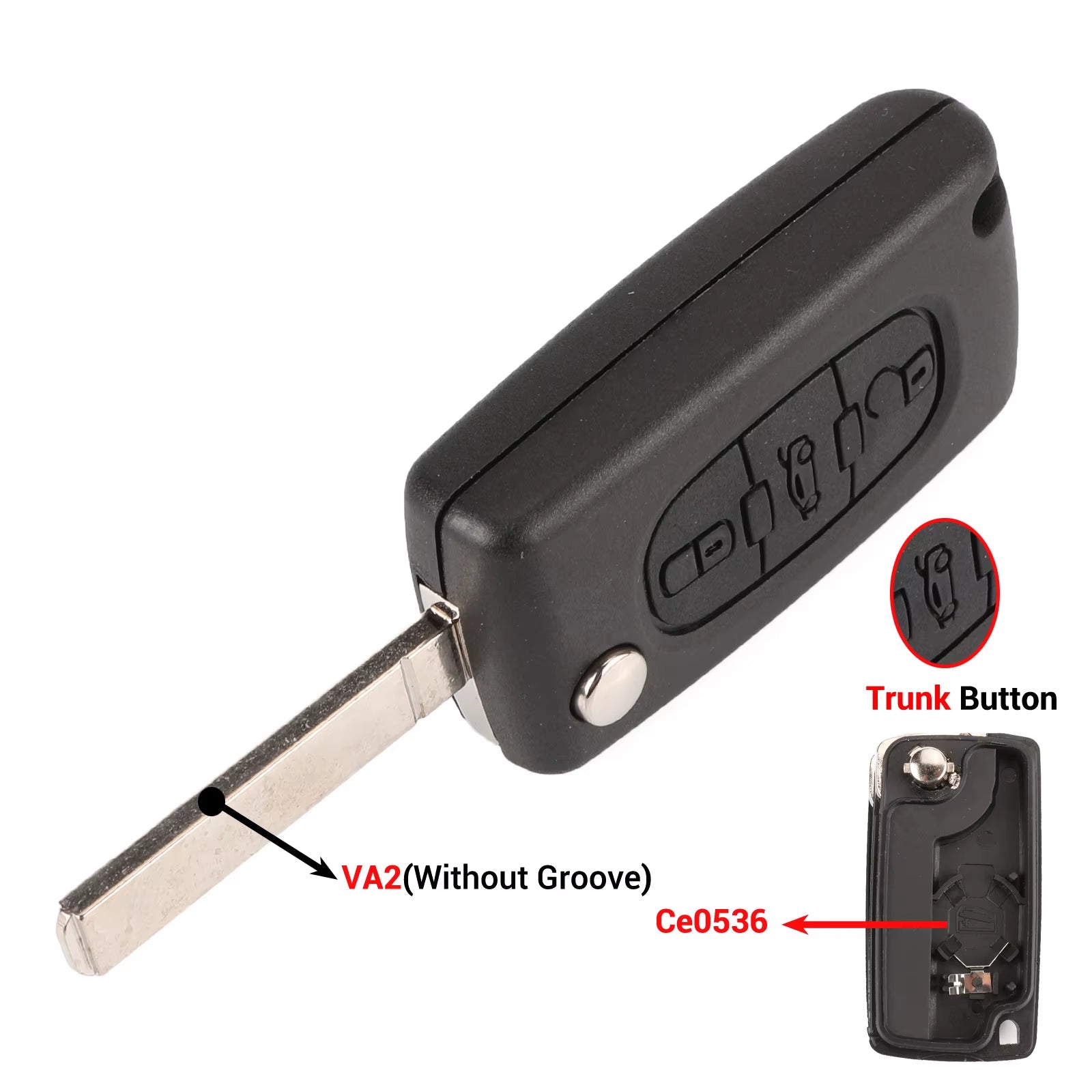 2/3 Buttons for Peugeot 207 307 308 407 607 807 for Citroen C2 C3 C4 C5 C6 Auto Remote Key Case Va2/Hu83 CE0523 CE0536