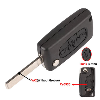 2/3 Buttons for Peugeot 207 307 308 407 607 807 for Citroen C2 C3 C4 C5 C6 Auto Remote Key Case Va2/Hu83 CE0523 CE0536