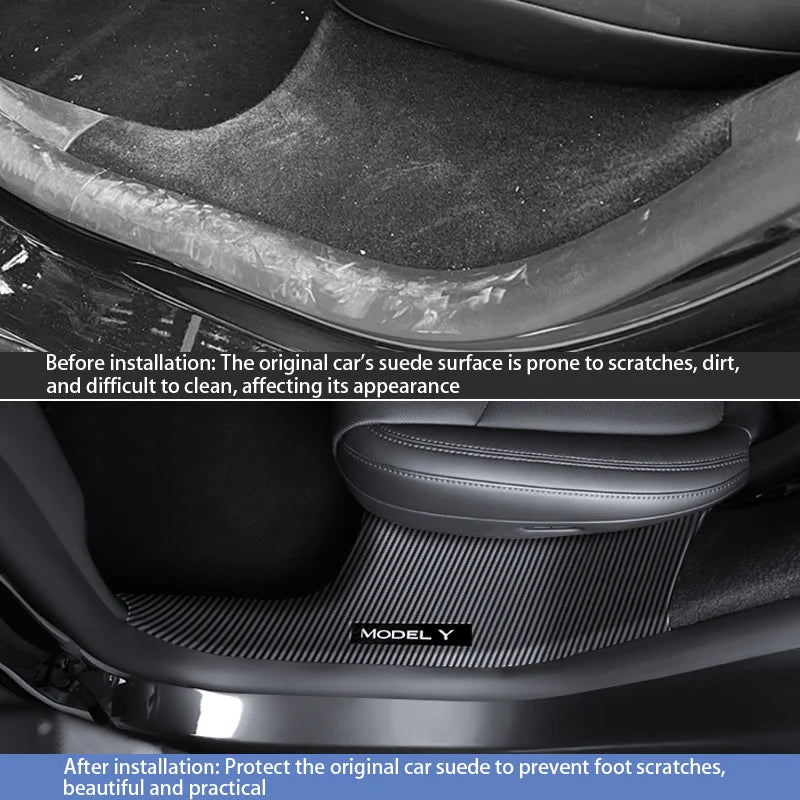 For New Tesla Model Y Juniper 2025+Front and Rear Door ABS anti Scratch and Dirt Resistant Threshold Strips Interior Accessories