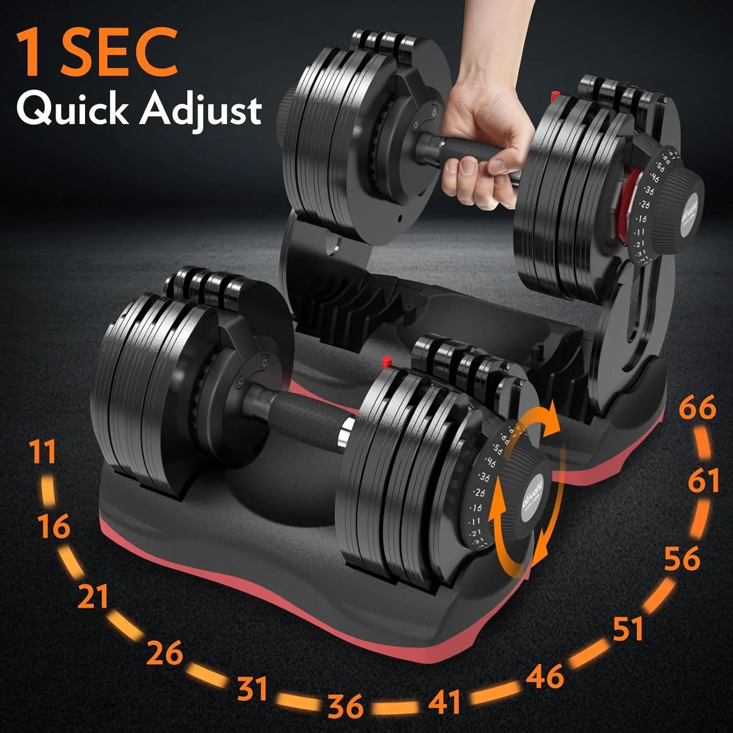 Lava 66 Lb Adjustable Weight Dumbbell Set