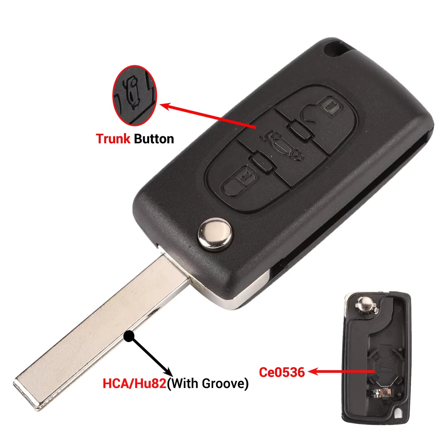 2/3 Buttons for Peugeot 207 307 308 407 607 807 for Citroen C2 C3 C4 C5 C6 Auto Remote Key Case Va2/Hu83 CE0523 CE0536