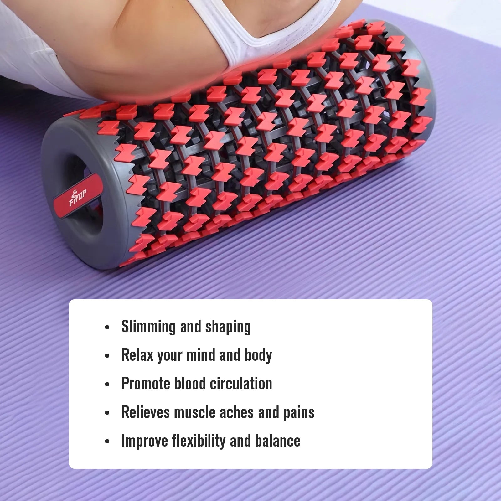 Retractable Foam Roller Muscle Massager Therapy Yoga Block Pilates Exercise Equipment, Blue
