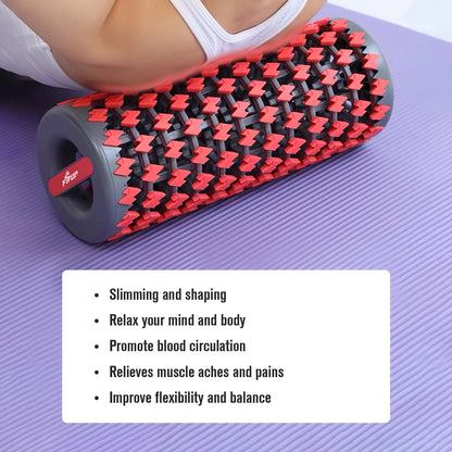 Retractable Foam Roller Muscle Massager Therapy Yoga Block Pilates Exercise Equipment, Blue