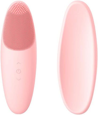 Facial Cleansing Brush, Waterproof and Rechargeable Face Scrub Brush for Men,Cleansing, Exfoliating and Massaging, Electric Face Scrubber with 42°C Constant Temperature Design-Pink