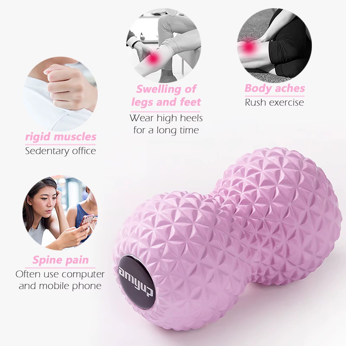 Peanut Roller Fitness Ball Double Lacrosse Ball Trigger Point Massage Ball Myofascial Release Deep Tissue Massager