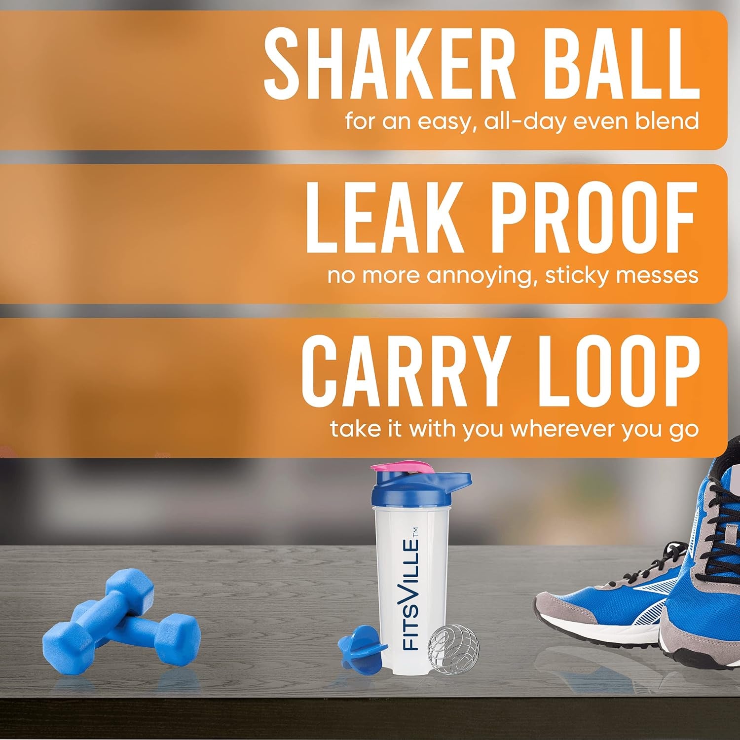 [2 Pack Sports Shaker Bottle - Protein Powder, Creatine Mix, Water Enhancer, Supplements | 100% Leak Free, BPA Free, Stain & Odor Resistant | X4 Shaker Balls – X2Pink 25Oz (700Ml)