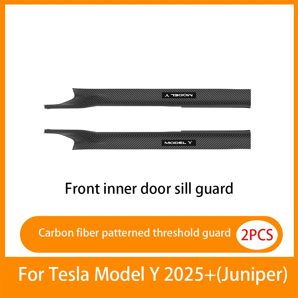 For New Tesla Model Y Juniper 2025+Front and Rear Door ABS anti Scratch and Dirt Resistant Threshold Strips Interior Accessories