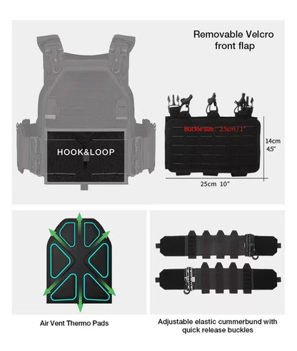 YAKEDA Tactical Vest Outdoor Hunting Plate Carrier Protective Adjustable Vest Airsoft Carrier Combat Equipment