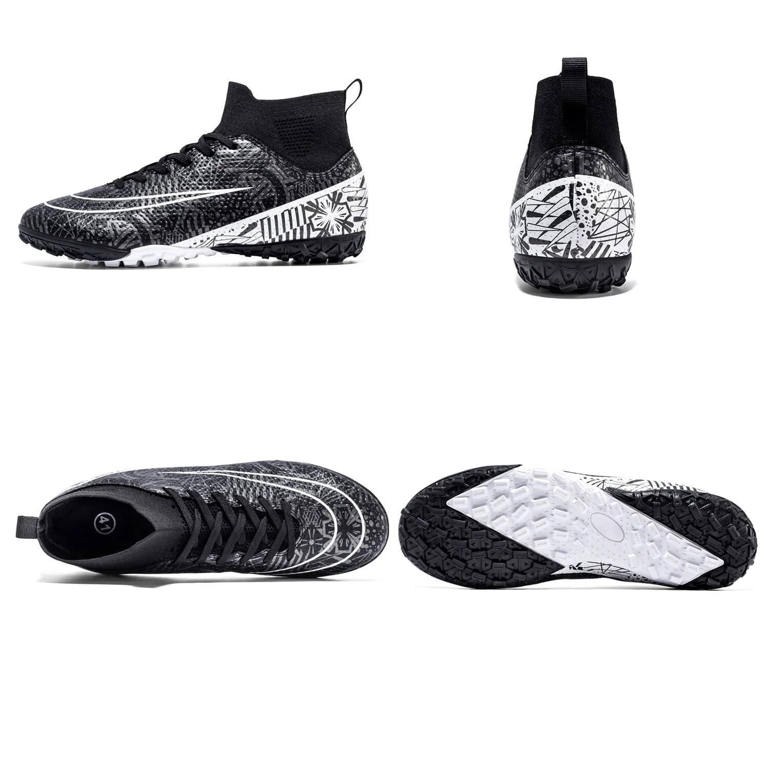 Men'S Soccer Cleats Professional High-Top Football Shoes Outdoor Spikes Soccer Shoes