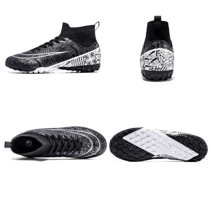 Men'S Soccer Cleats Professional High-Top Football Shoes Outdoor Spikes Soccer Shoes