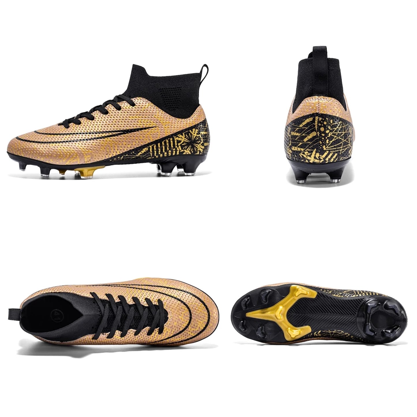 Men'S Soccer Cleats Professional High-Top Football Shoes Outdoor Spikes Soccer Shoes