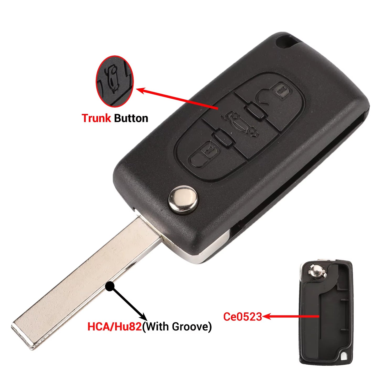 2/3 Buttons for Peugeot 207 307 308 407 607 807 for Citroen C2 C3 C4 C5 C6 Auto Remote Key Case Va2/Hu83 CE0523 CE0536