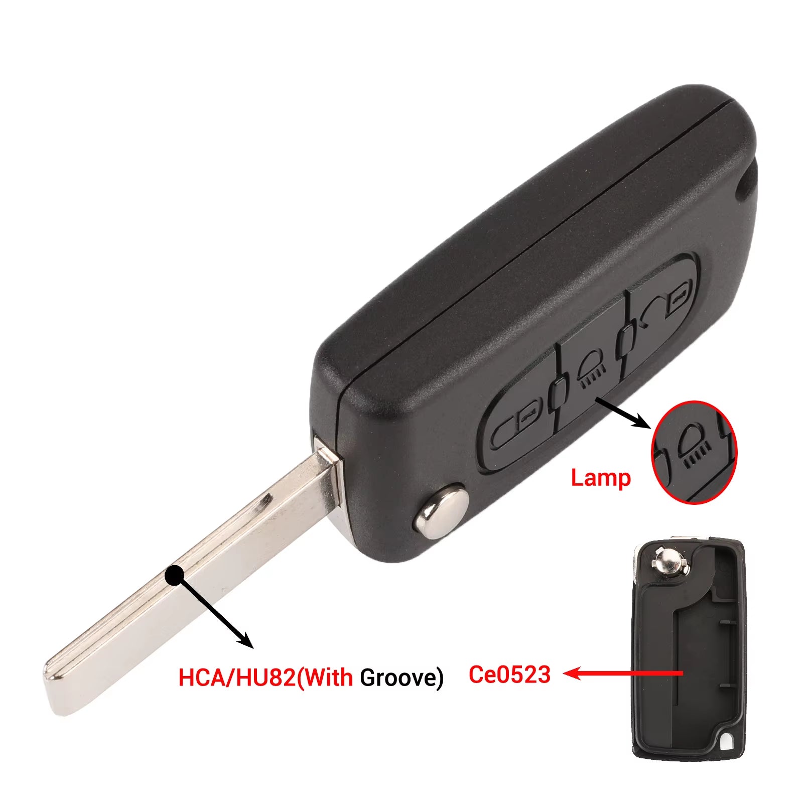 2/3 Buttons for Peugeot 207 307 308 407 607 807 for Citroen C2 C3 C4 C5 C6 Auto Remote Key Case Va2/Hu83 CE0523 CE0536
