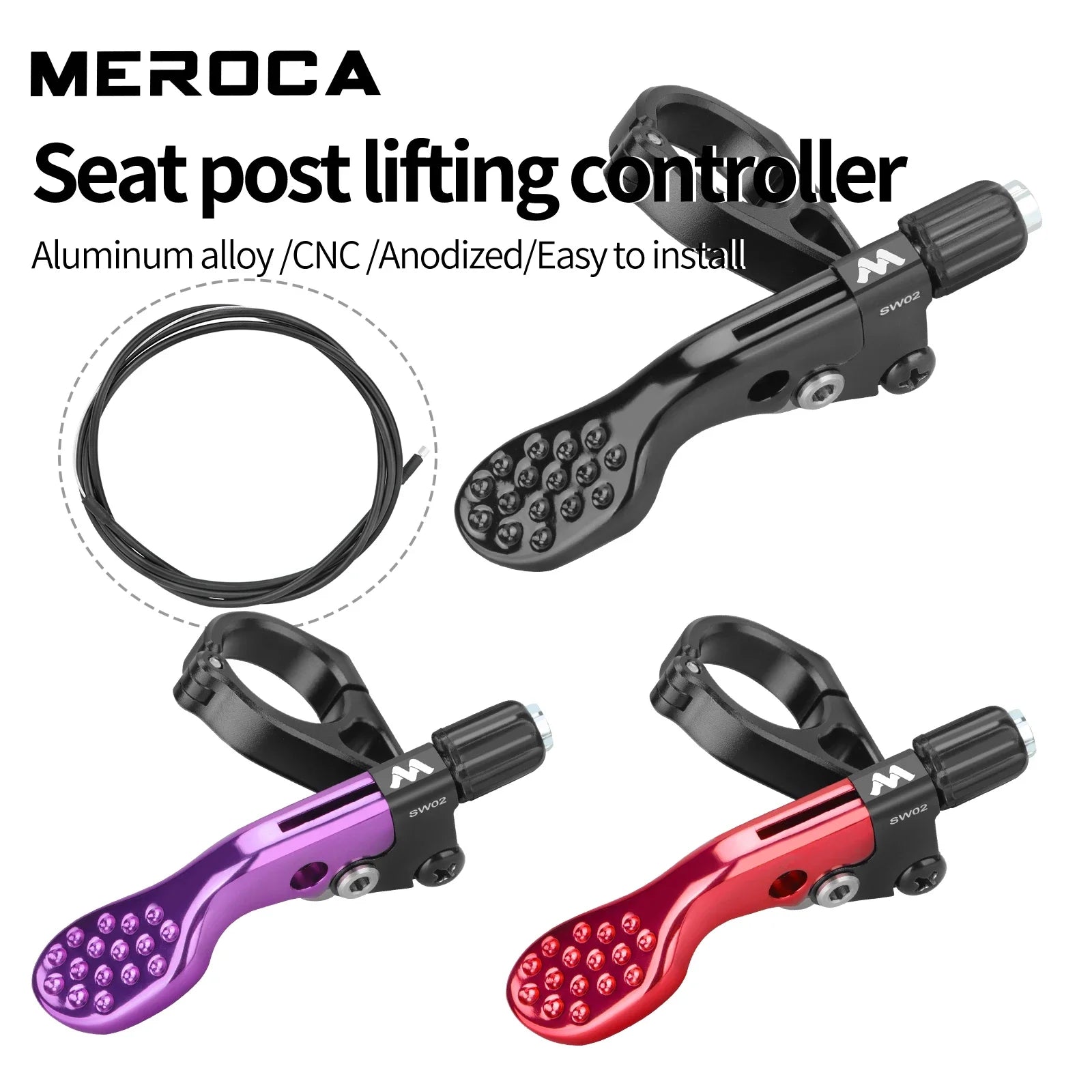 MTB Wire-Controlled Seatpost Lift Switch with Cable for 22.2Mm Handlebar Aluminum Alloy Road Bike Lift Seatpost Controller